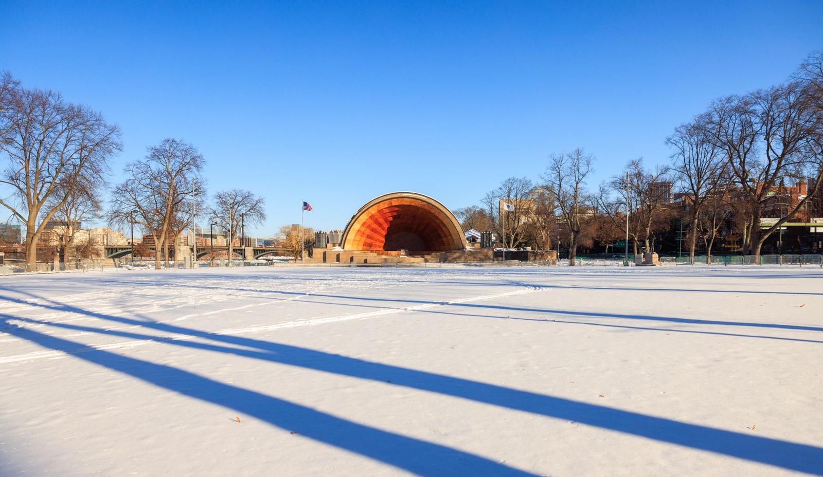 Boston S Hatch Shell in Winter Landscape