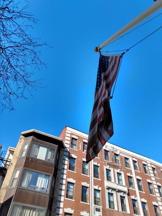 Hanover Street (North End, Boston) American Flag, USA